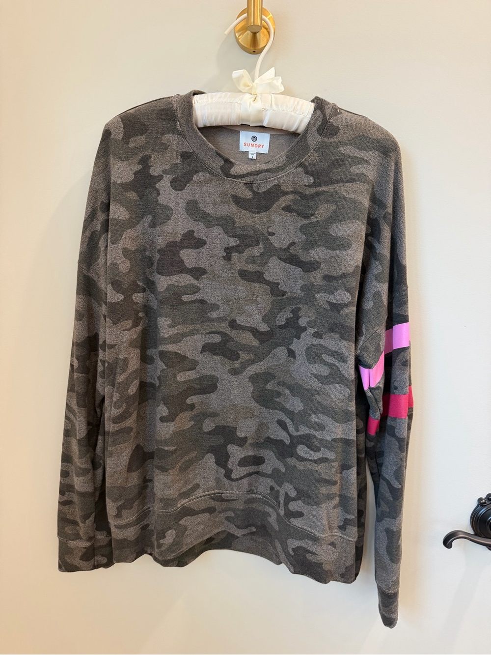 Sundry woman’s Camo Matching SET with Pink and Red Stripe